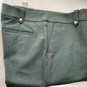 Ann Taylor Loft cropped green grey pants 12 NWT.